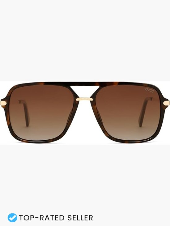 Square Retro Aviator Sunglasses Polarized UV Protection Unisex Trendy Shades main image 4